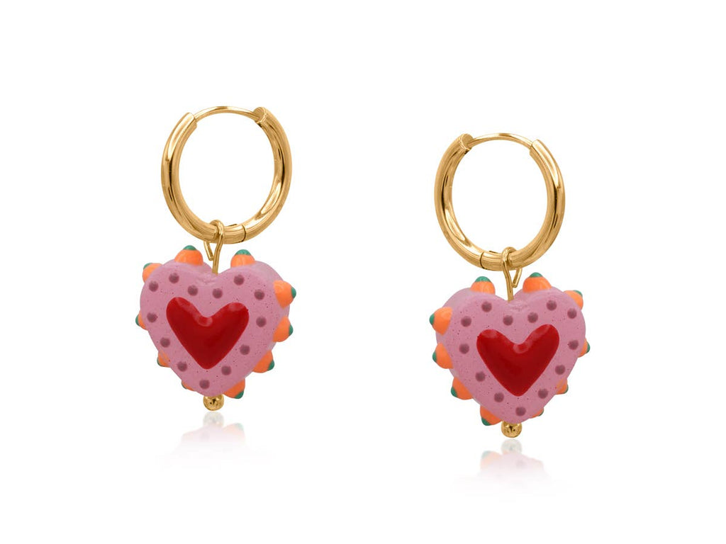 SANTA FE HEART CHARM EARRINGS