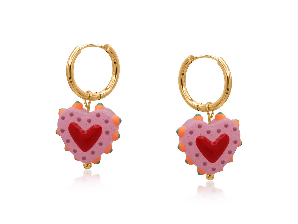 SANTA FE HEART CHARM EARRINGS