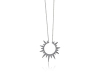 Helios Sun Burst Stainless Steel Pendant Necklace