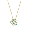 Gold Double Heart Charm Necklace