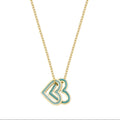 Gold Double Heart Charm Necklace