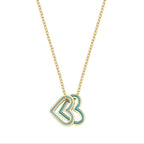 Gold Double Heart Charm Necklace