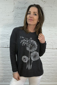 Weicher Strick mit Pusteblumen-Glitzer