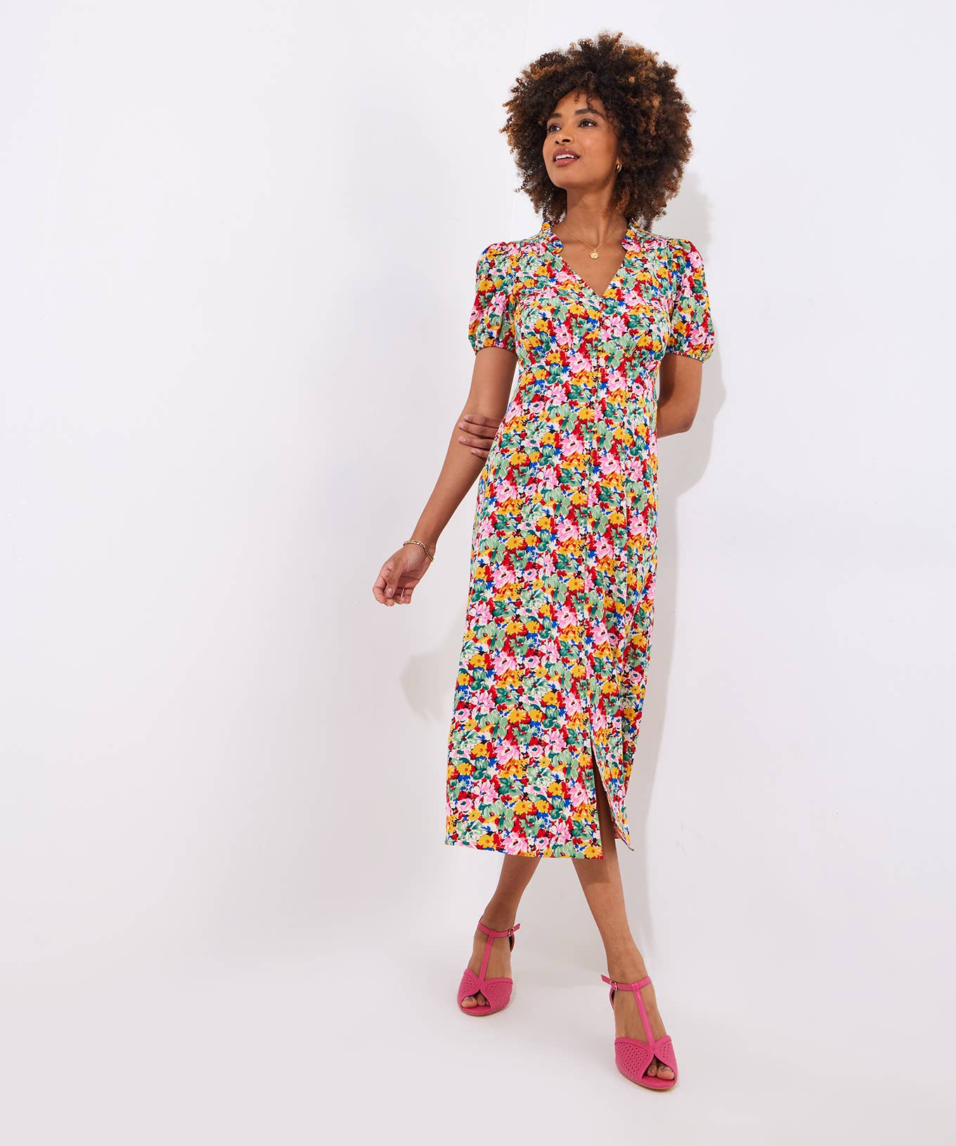 Floral Fancy Printed Midi Dress