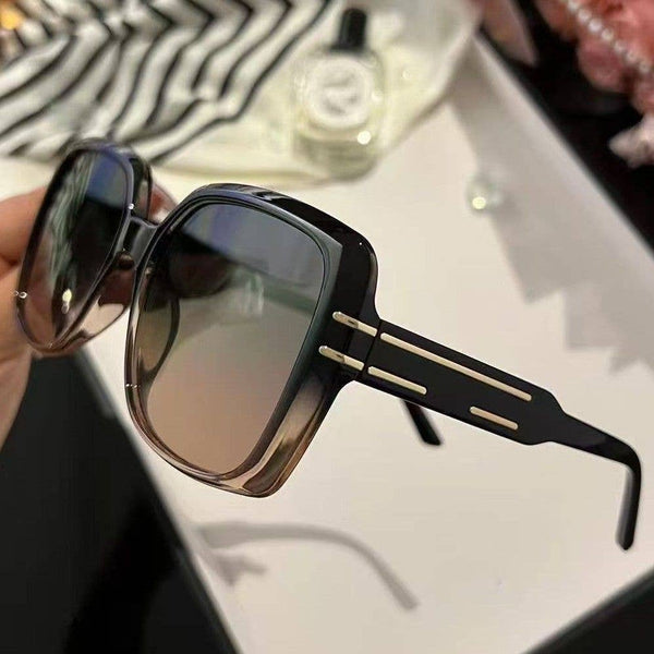 Summer Square Sunglasses with Gold Accents 7528