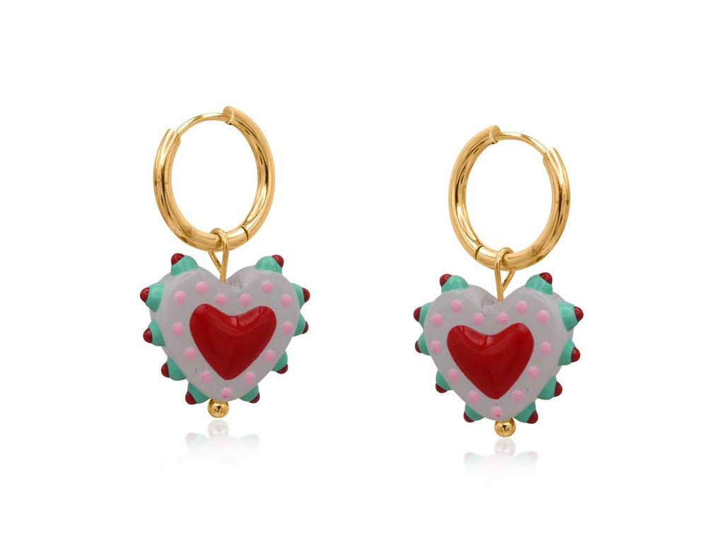 SANTA FE HEART CHARM EARRINGS
