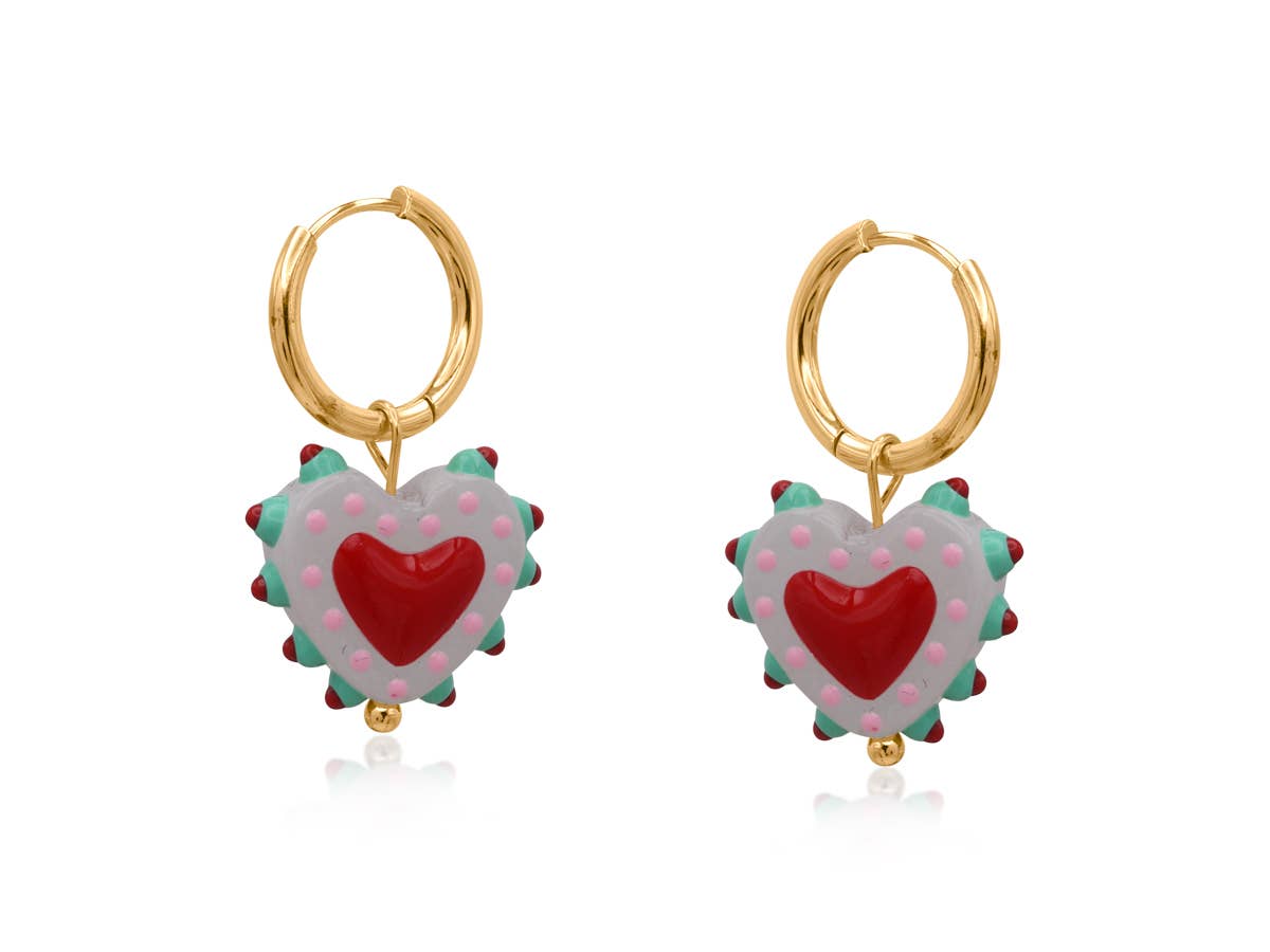 SANTA FE HEART CHARM EARRINGS