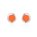 Neon Coral Enamel Studs