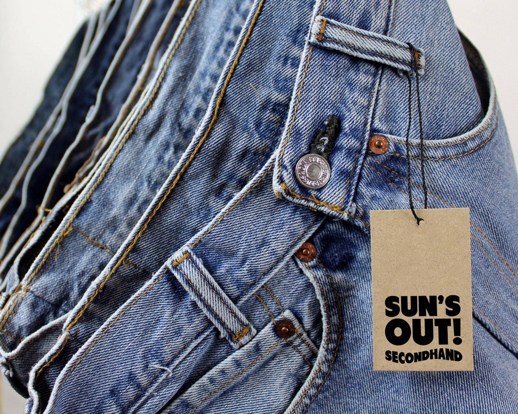 Low-Rise Upcycled Levi Denim Shorts - Original