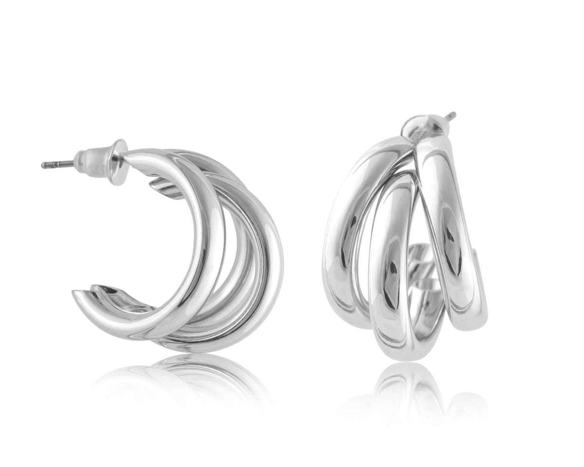 Gisele Tubular Plated Brass Earrings
