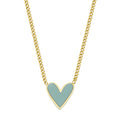 Gold Plated Heart Necklace with Mint Enamel