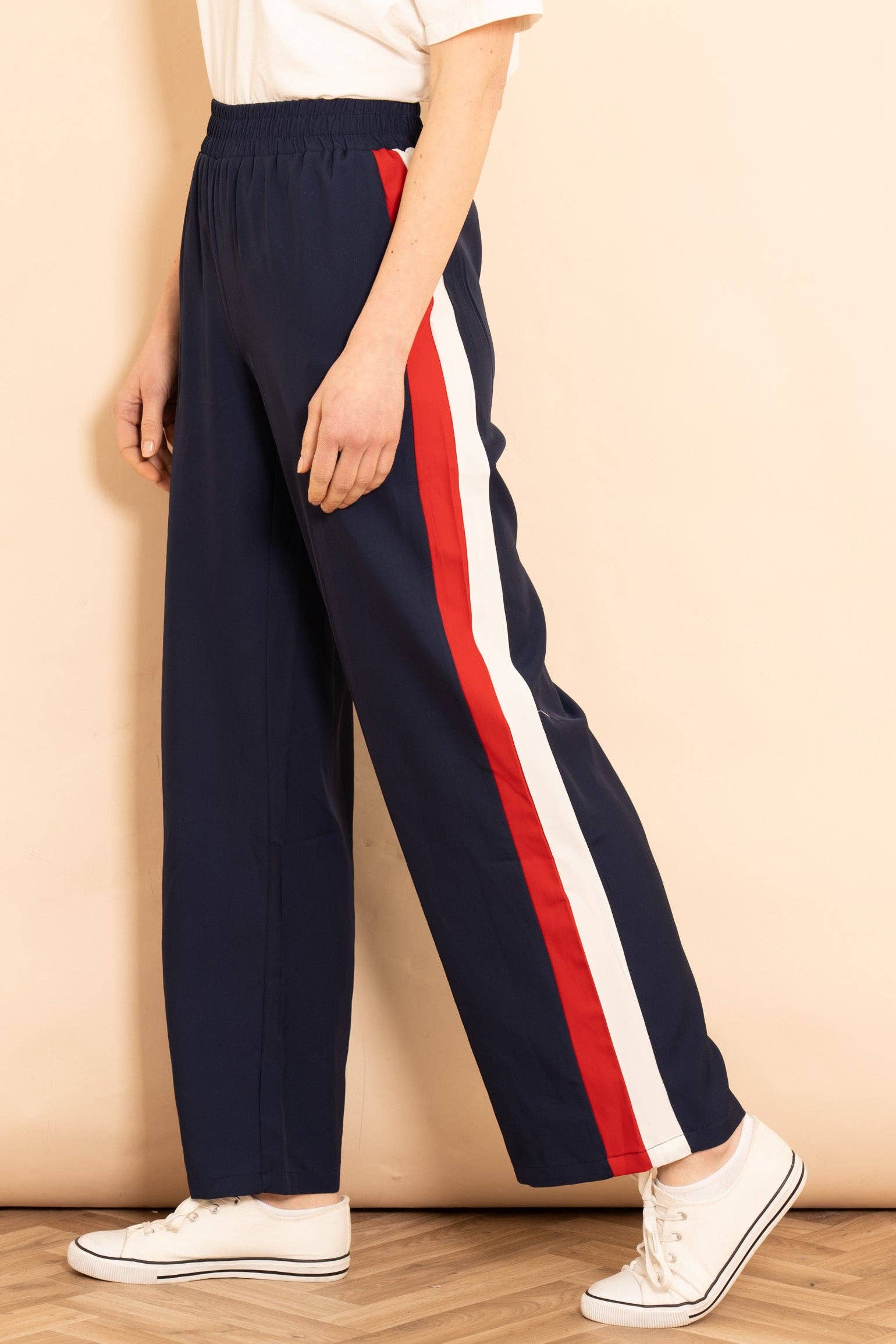 Double Stripe Wide Leg Trousers
