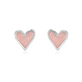 Mini Heart Studs with Sparkly Pink Enamel