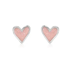 Mini Heart Studs with Sparkly Pink Enamel