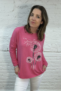 Weicher Strick mit Pusteblumen-Glitzer