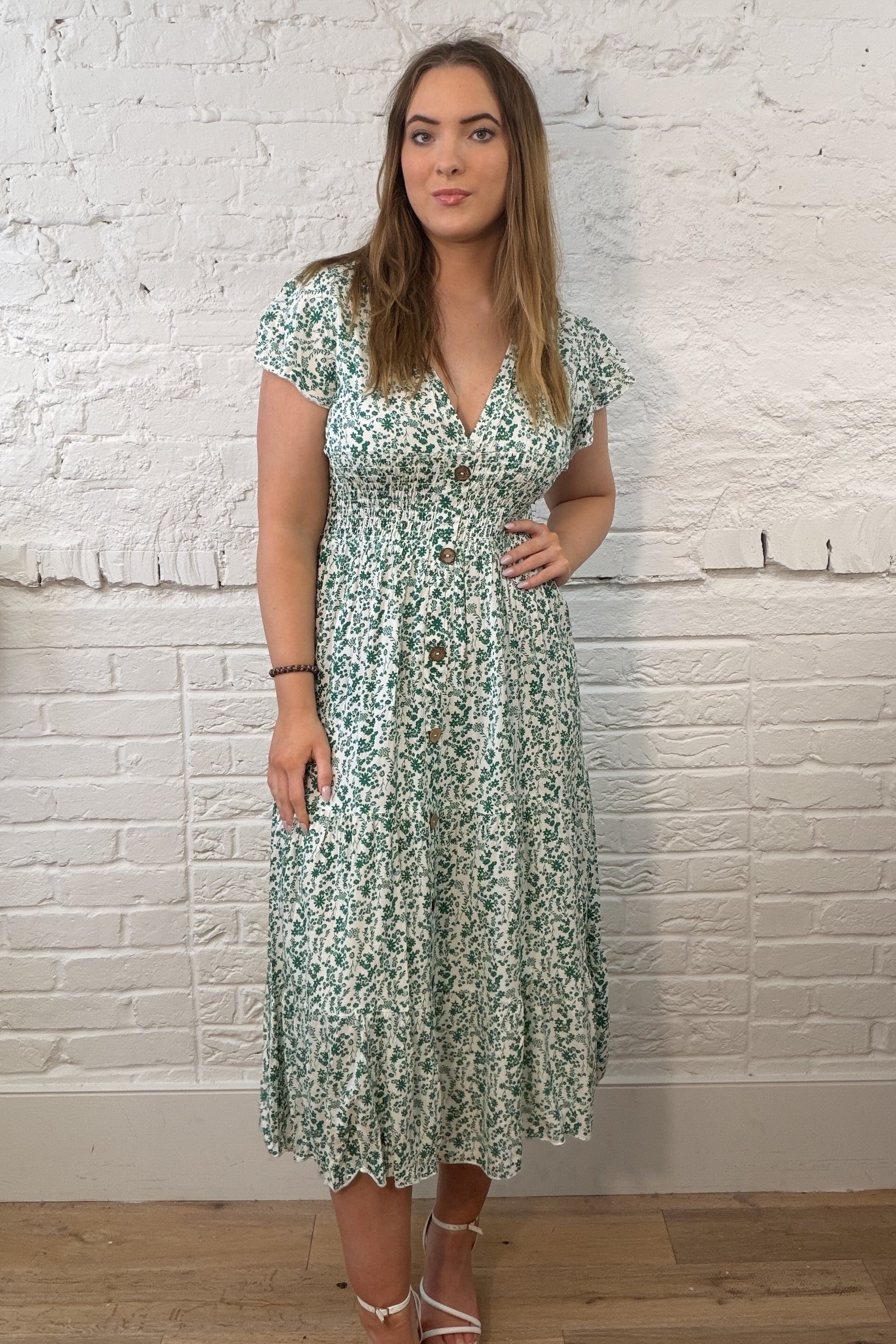 Floral Button Maxi Dress