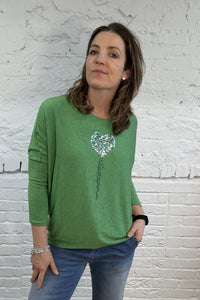 Sequin Balloon Heart Top