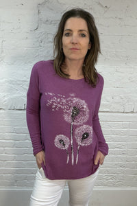 Weicher Strick mit Pusteblumen-Glitzer