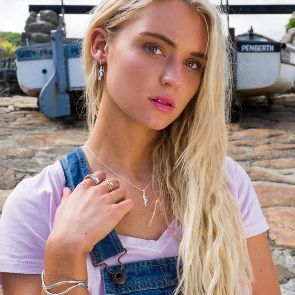 Silver Seahorse Earrings