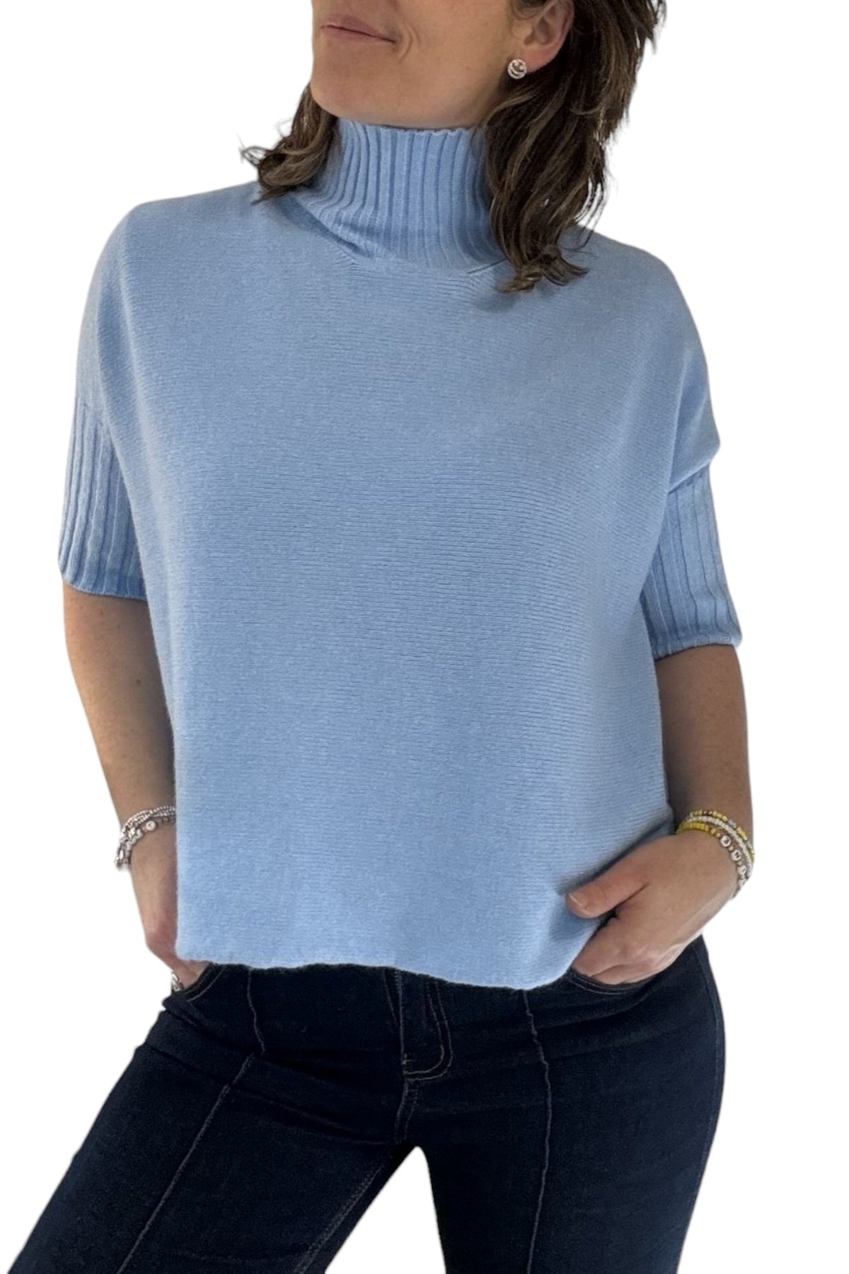 High Neck 3/4 Sleeve Jumper