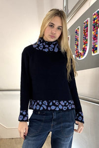 Funnel Neck Animal Stich Jumper