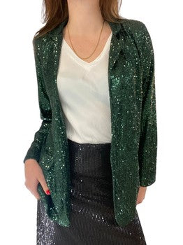 Sequin Open-Front Blazer