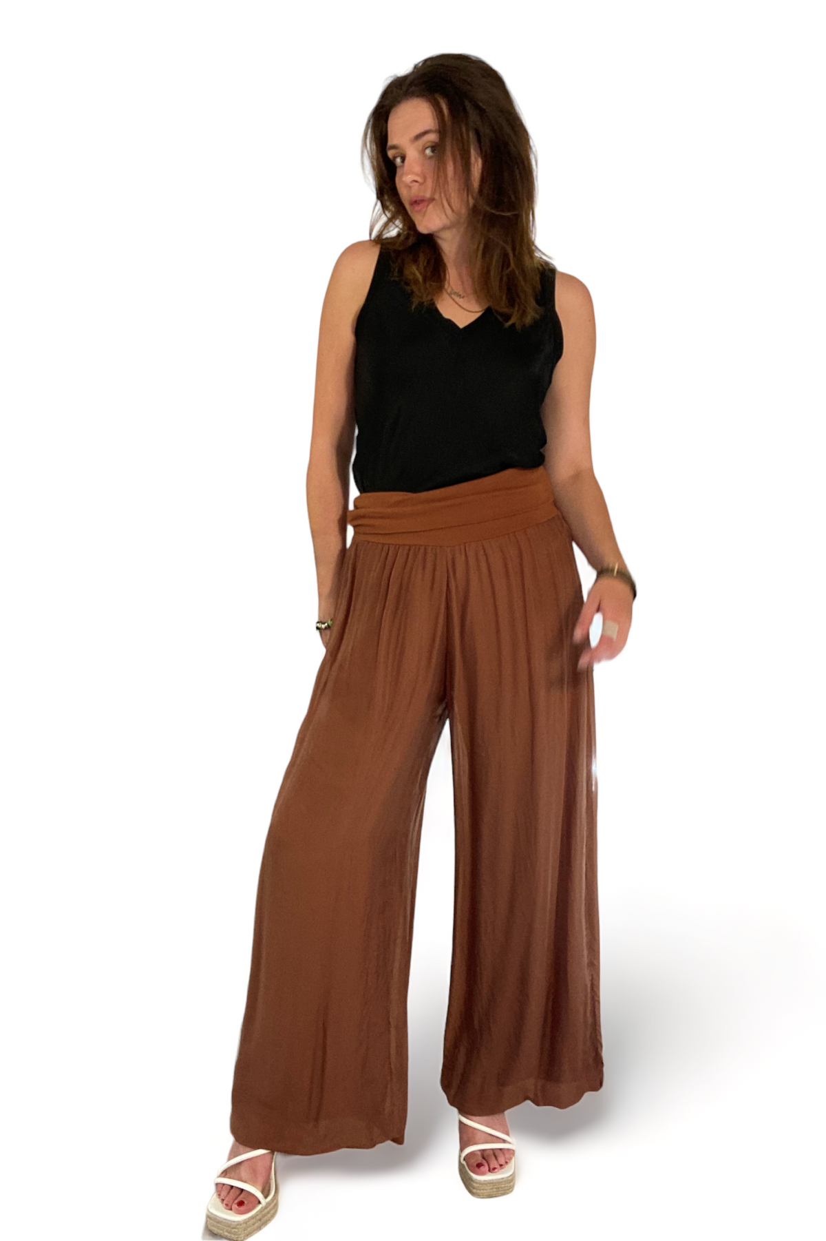 Silk Waistband Trousers