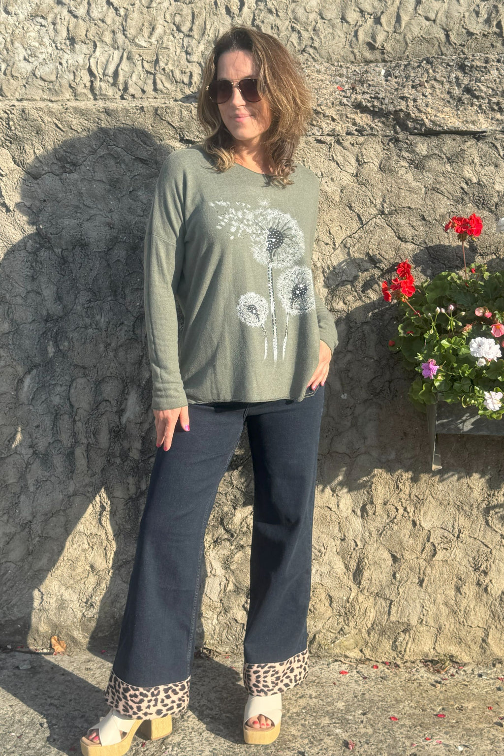 Weicher Strick mit Pusteblumen-Glitzer