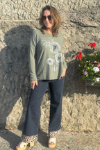 Weicher Strick mit Pusteblumen-Glitzer