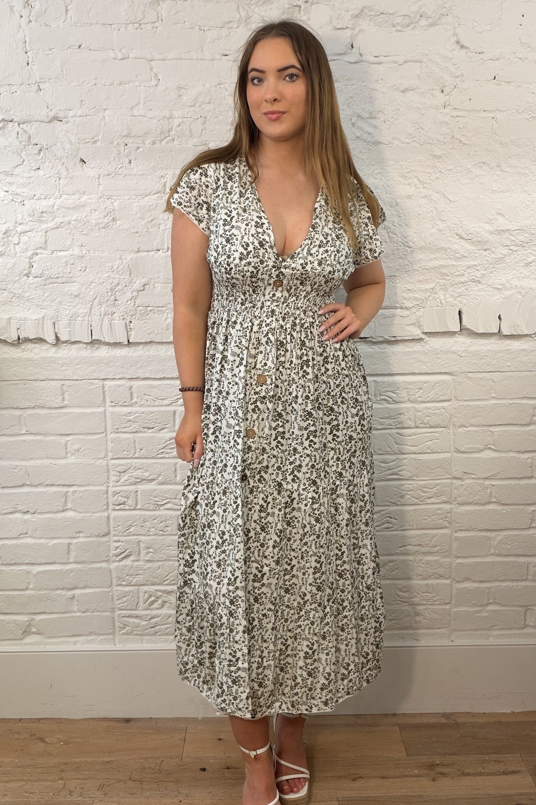 Floral Button Maxi Dress