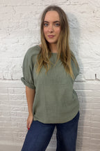 100% Cotton Plain Short Sleeve Top (Larger Fit)