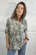 Dandelion Dream Roll-Sleeve Top