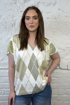 Nessa Diamond Knit Top