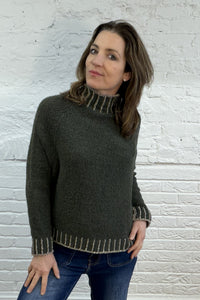Funnel Neck Contrast Stitch Jumper