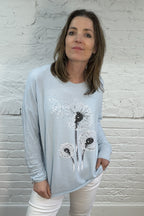 Weicher Strick mit Pusteblumen-Glitzer