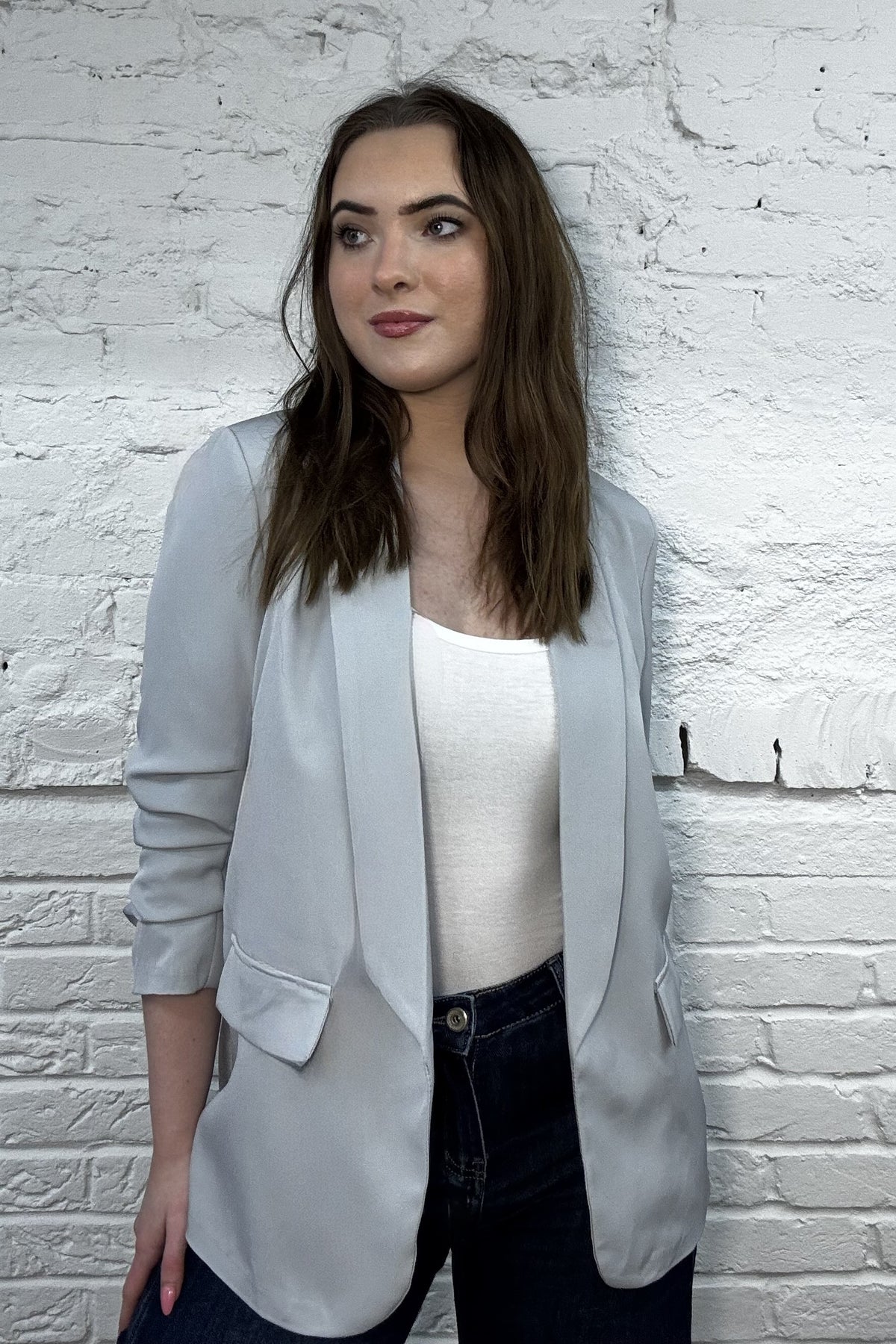 Caitlin Ruched Sleeve Jacket