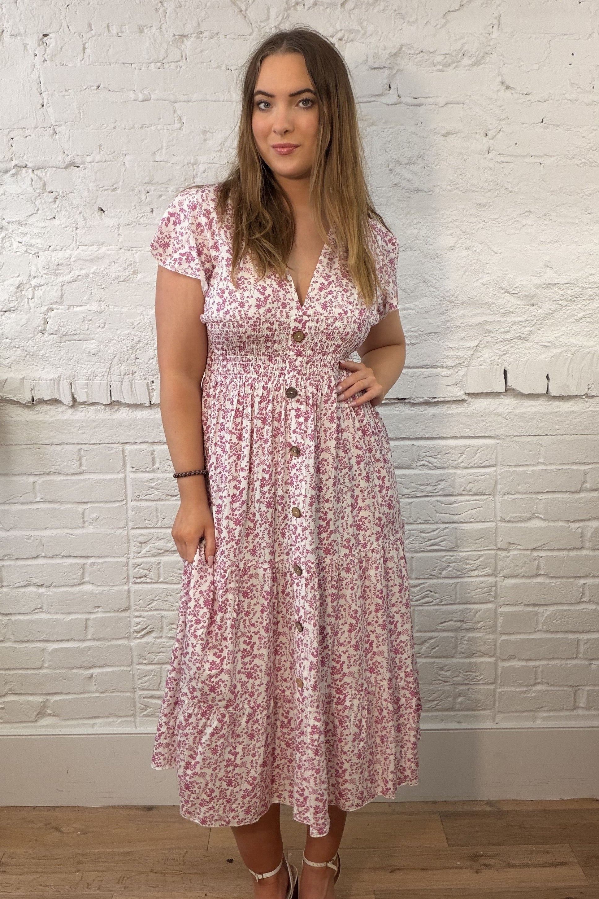 Floral Button Maxi Dress