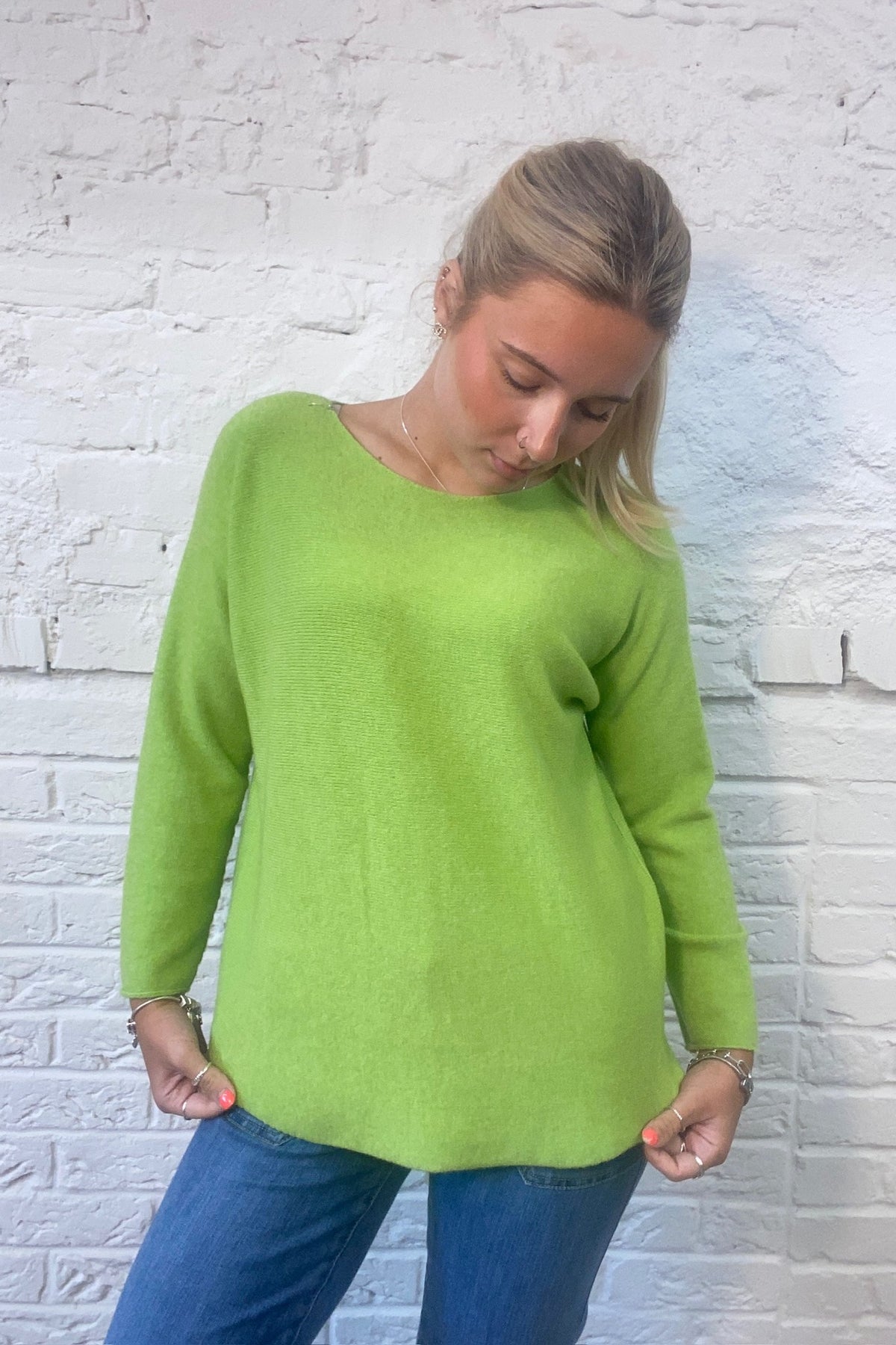 Phoebe Curved Hem Round Neck