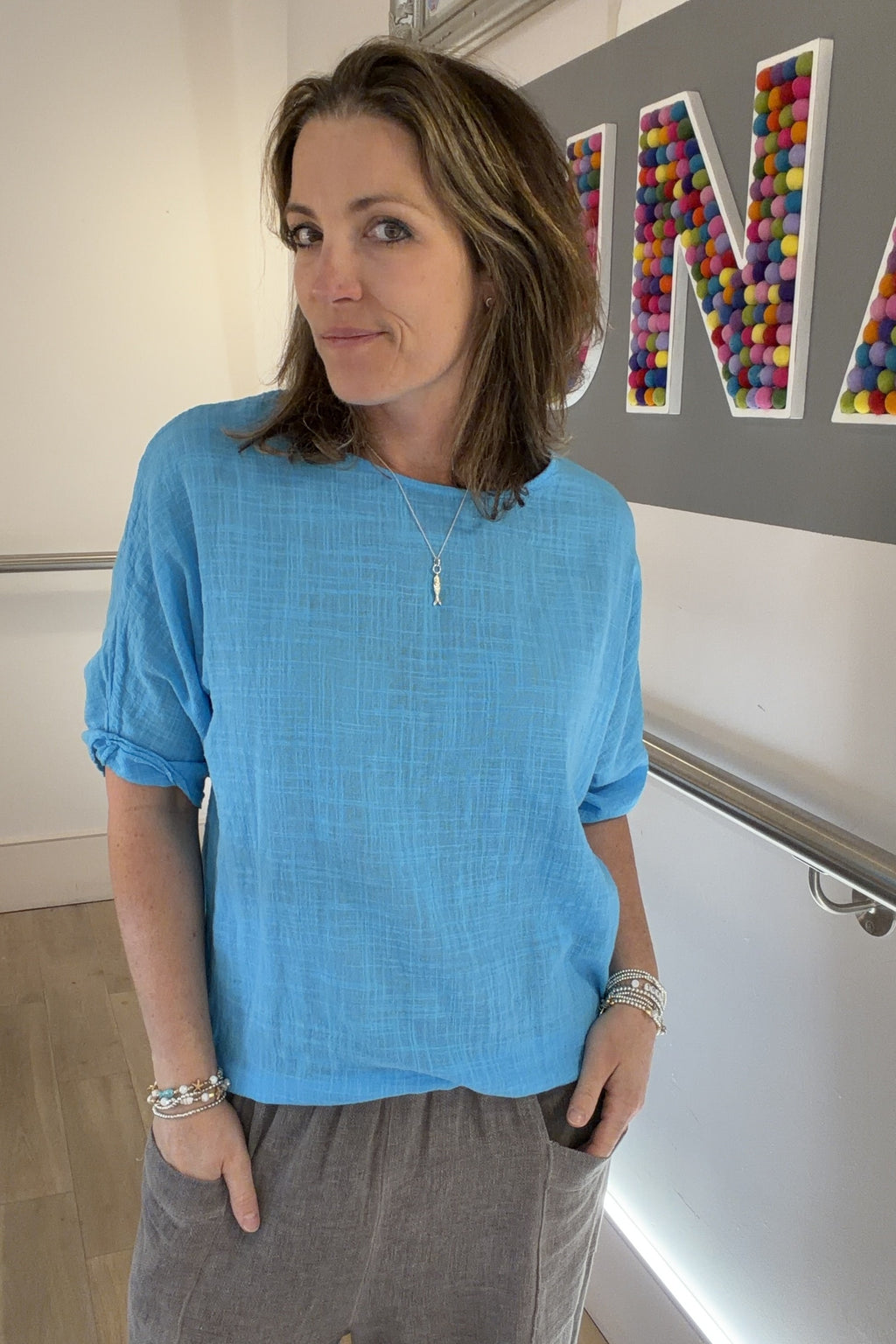 100% Cotton Plain Short Sleeve Top (Smaller Fit)