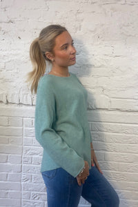 Phoebe Curved Hem Round Neck