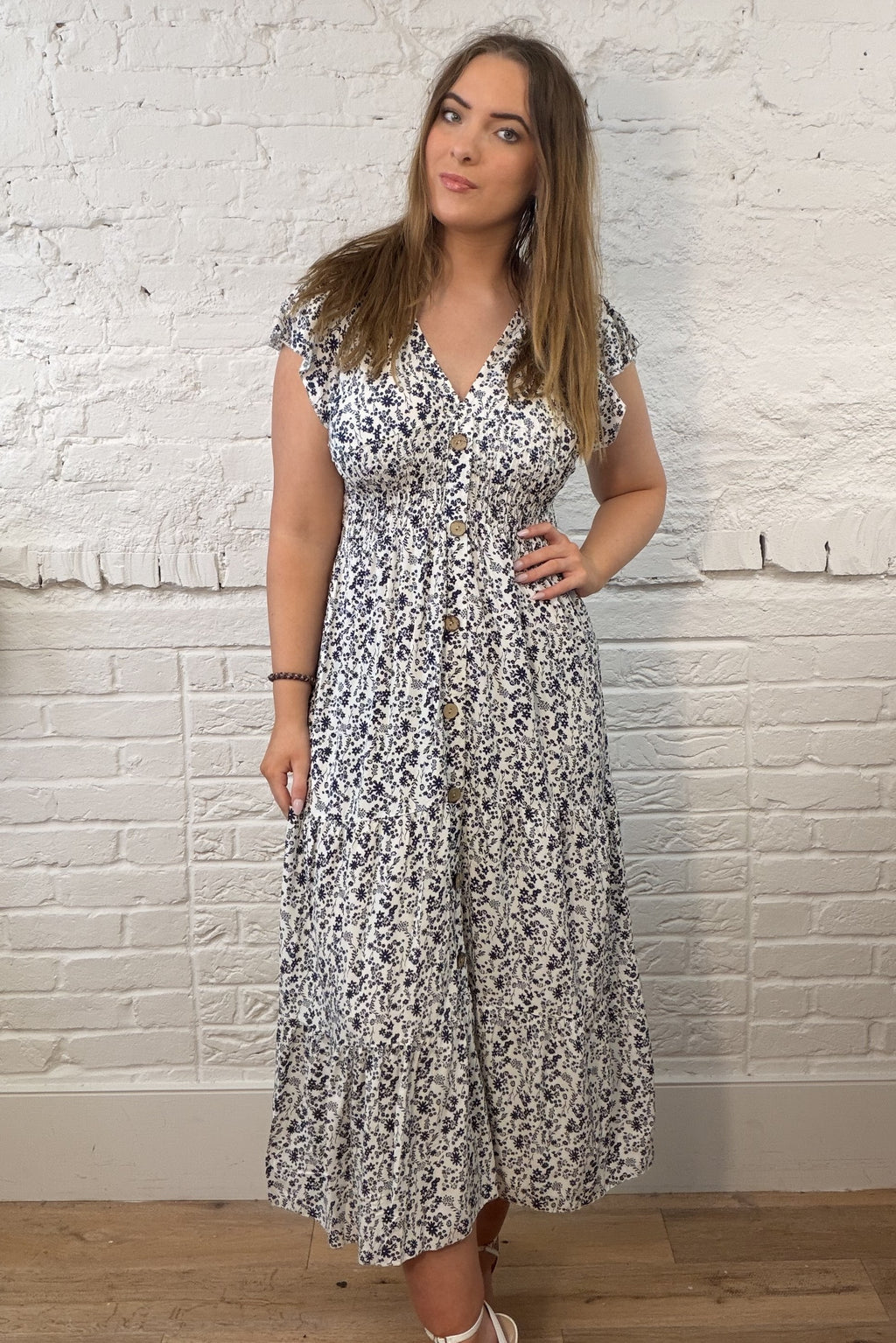Floral Button Maxi Dress