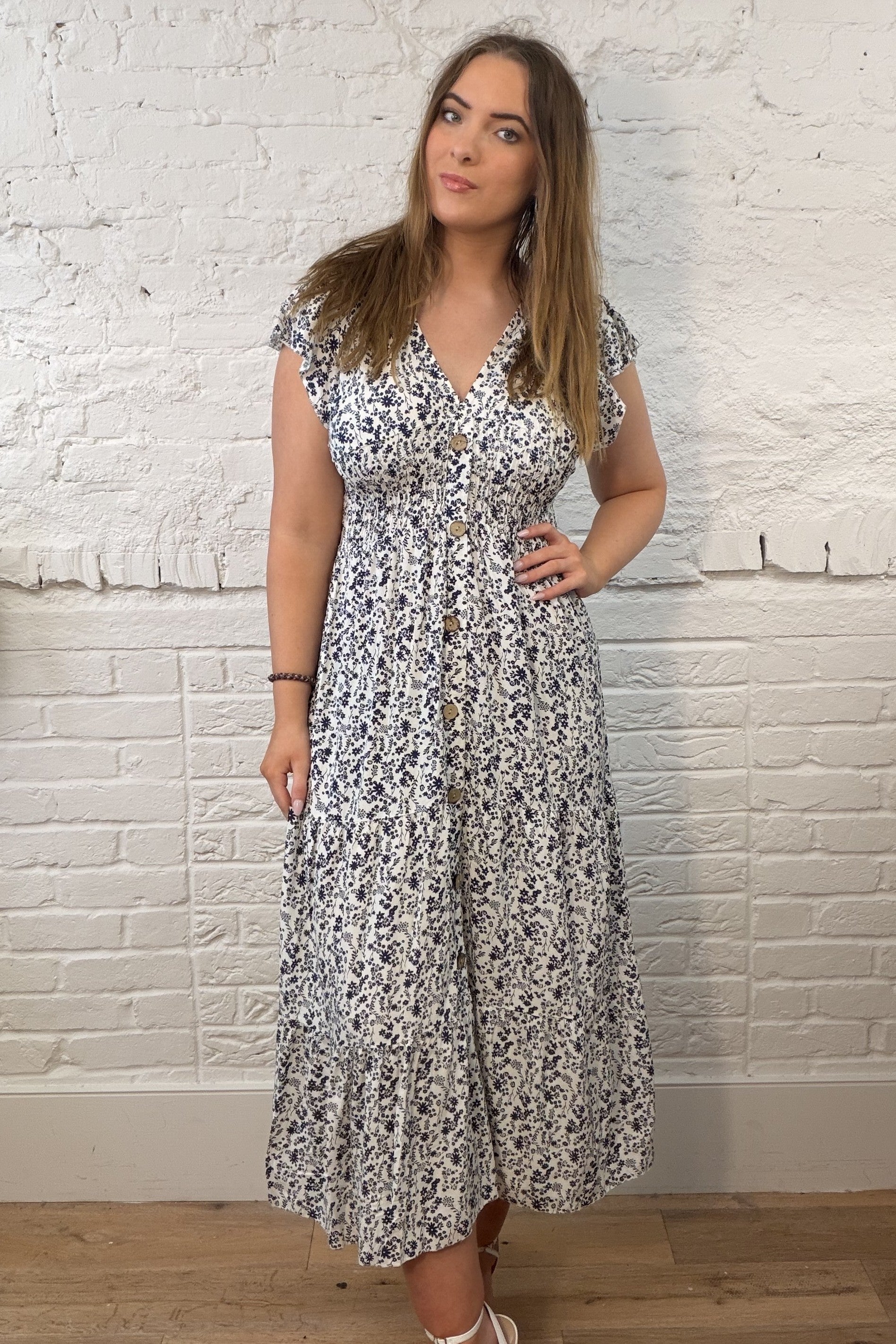Floral Button Maxi Dress