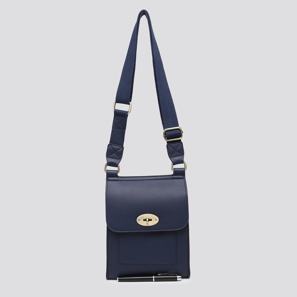 TWIST LOCK CROSS BODY BAG