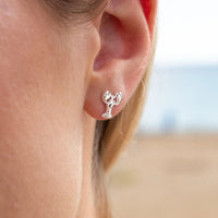 Silver Lobster Stud Earrings