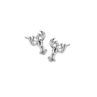 Silver Lobster Stud Earrings