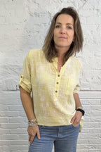 Dandelion Dream Roll-Sleeve Top