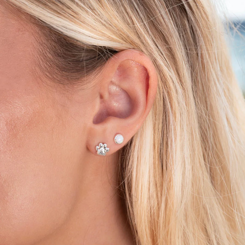 Paw Print Stud Earrings