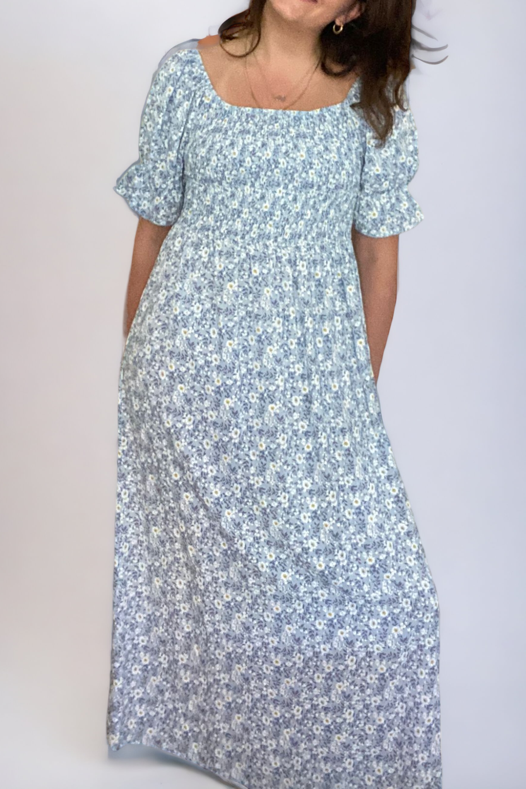 Ditsy Floral Smocked Maxi Dress