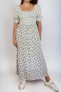 Ditsy Floral Smocked Maxi Dress