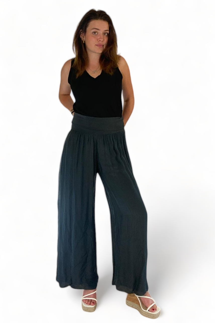 Silk Waistband Trousers